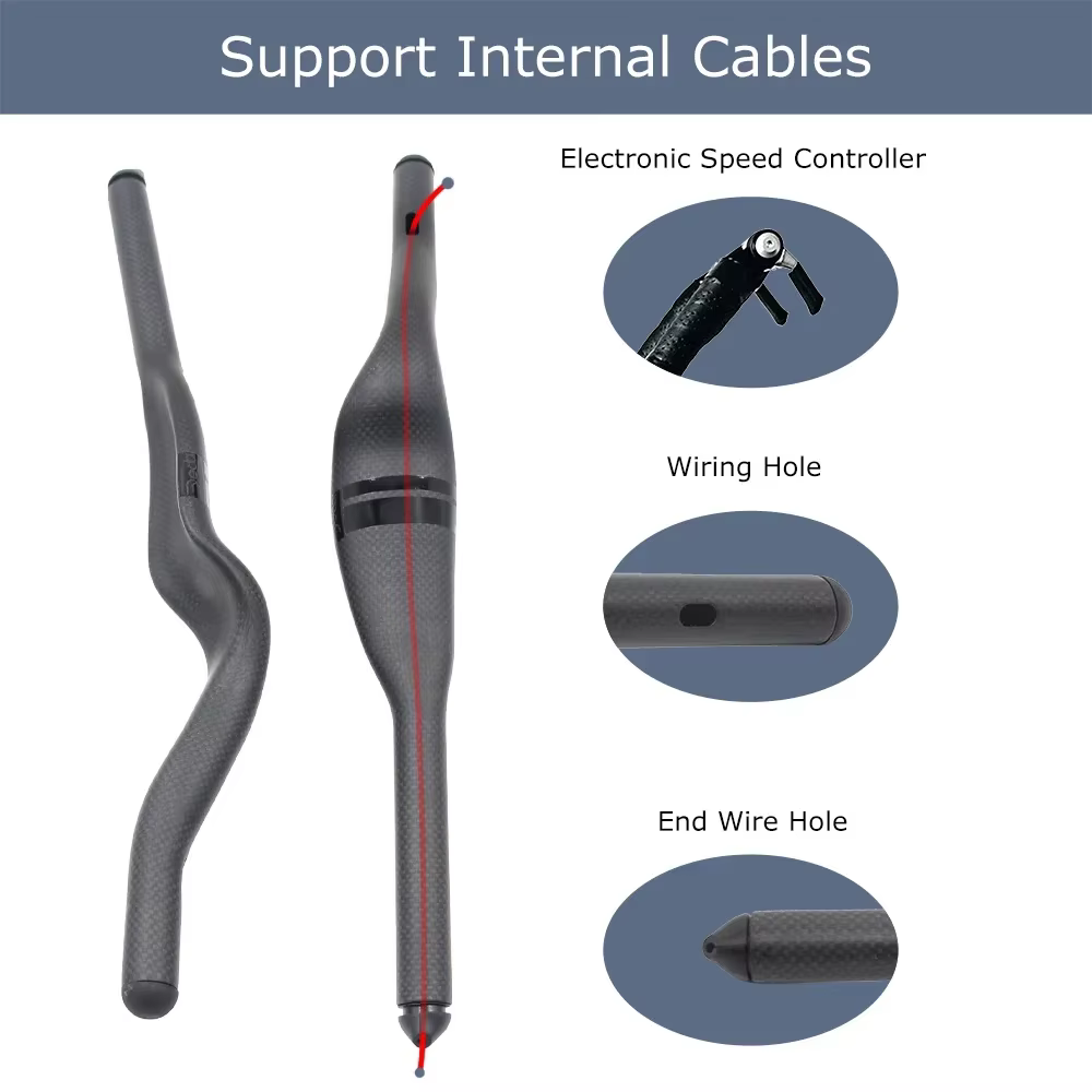 Guidon ergonomique TT de routage de câble interne DEDA 35 °   Conception complète d'Aero de fibre de carbone de la barre d'extension 3K d'essai de temps de triathlon