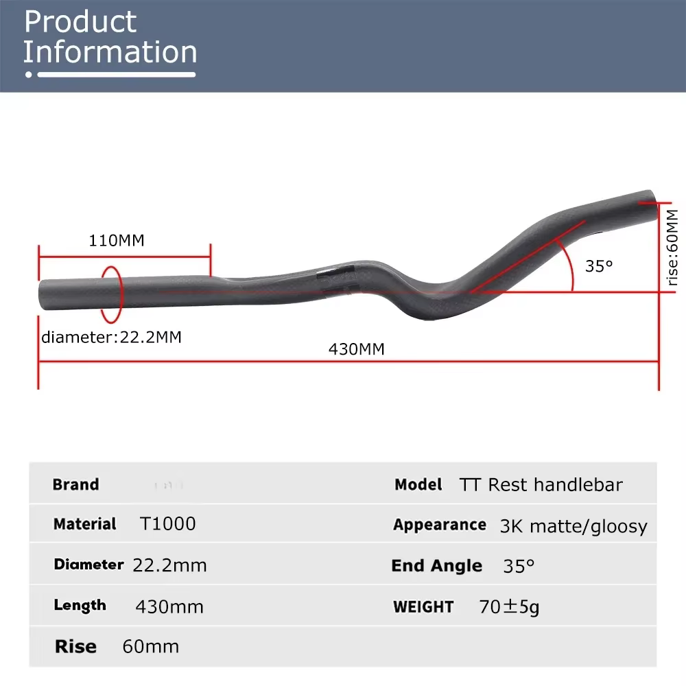 Guidon ergonomique TT de routage de câble interne DEDA 35 °   Conception complète d'Aero de fibre de carbone de la barre d'extension 3K d'essai de temps de triathlon