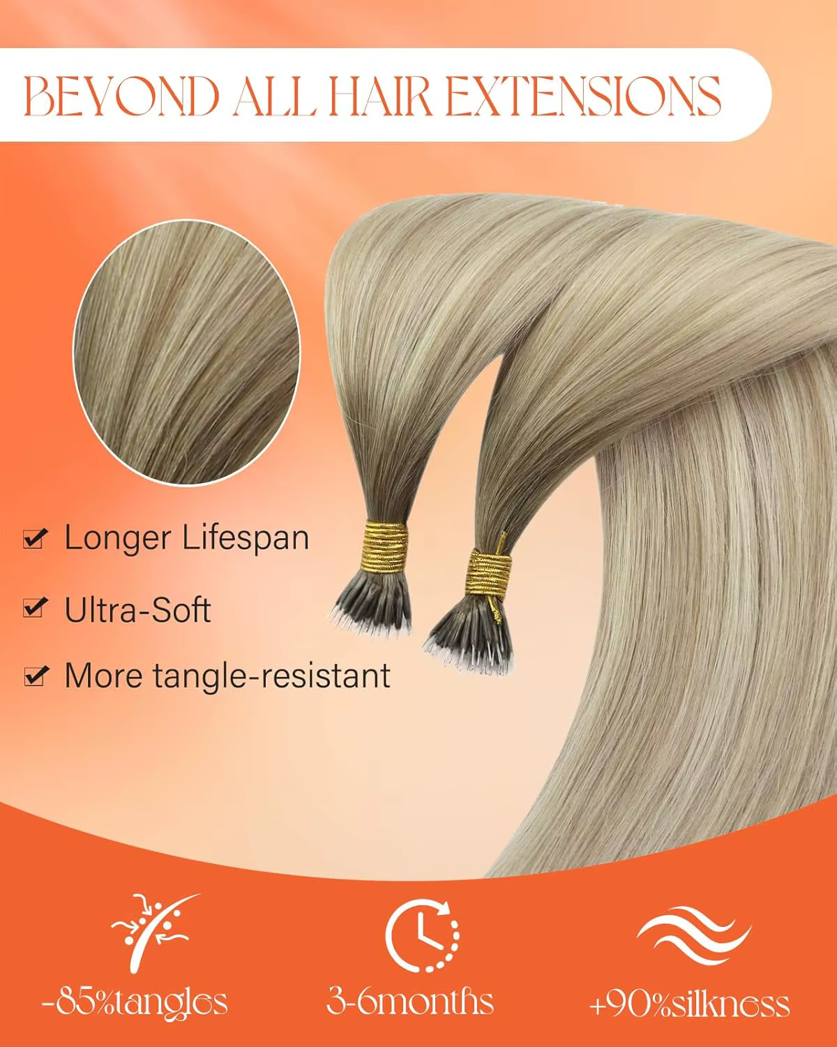 Nano perle Extensions de cheveux