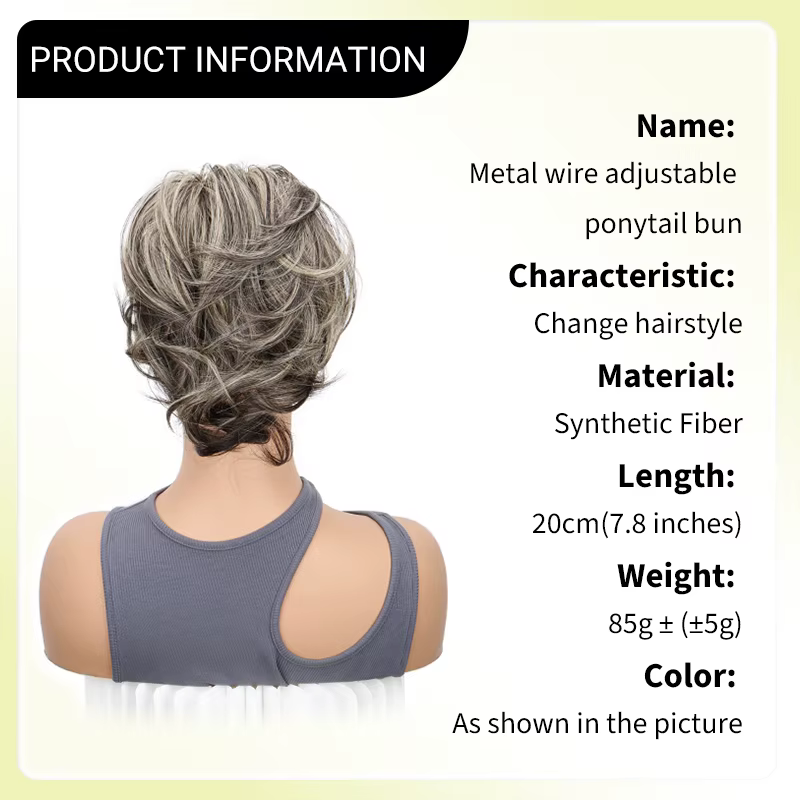 WIGSIN synthétique élégant polyvalent bouclés queue de cheval griffe pince dans l'extension de cheveux réglable adapté facile à porter pour toute Occasion