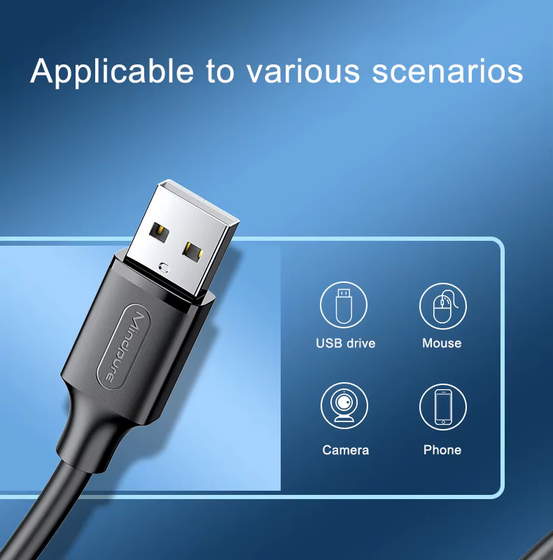 Câble d'extension USB 2.0 2m 3m 5m 8m 10m, cordon d'extension USB 2.0, câble de données mâle à femelle 1.5m 1m 0.5m