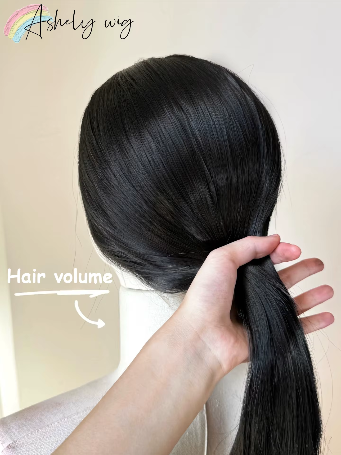 Ashely Widow's Peak Wig – Perruque synthétique noire à dentelle frontale 26 pouces 13*4