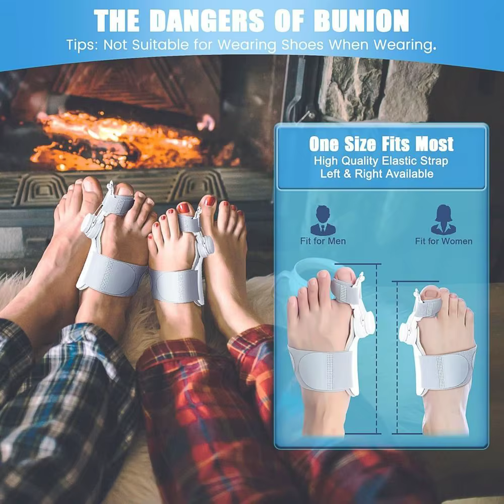 Correcteur d'hallux valgus à bouton réglable, conception orthopédique, orthèse pour hallux valgus, redresseur de doigts séparés, séparateur d'orteils