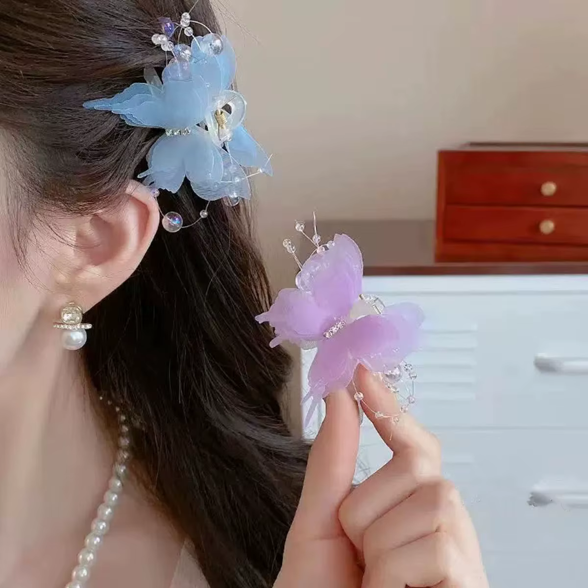 Barrettes à cheveux papillon pour femmes