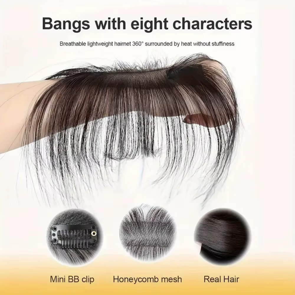 Frange à clipser en cheveux humains 3D avec favoris pour un usage quotidien - Extensions