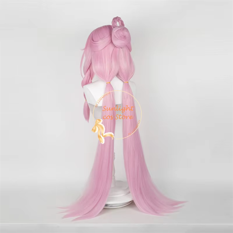 Perruque Cosplay Longue Rose avec Frange