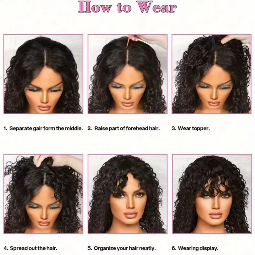 Cheveux bouclés Toppers pour femmes pince