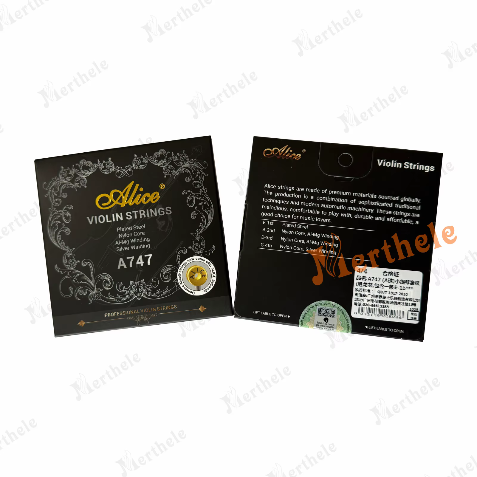 Alice cordes pour violon A747 enroulements en alliage de noyau en Nylon pour 1/8 1/4 1/2 3/4 4/4 accessoires universels pour violon