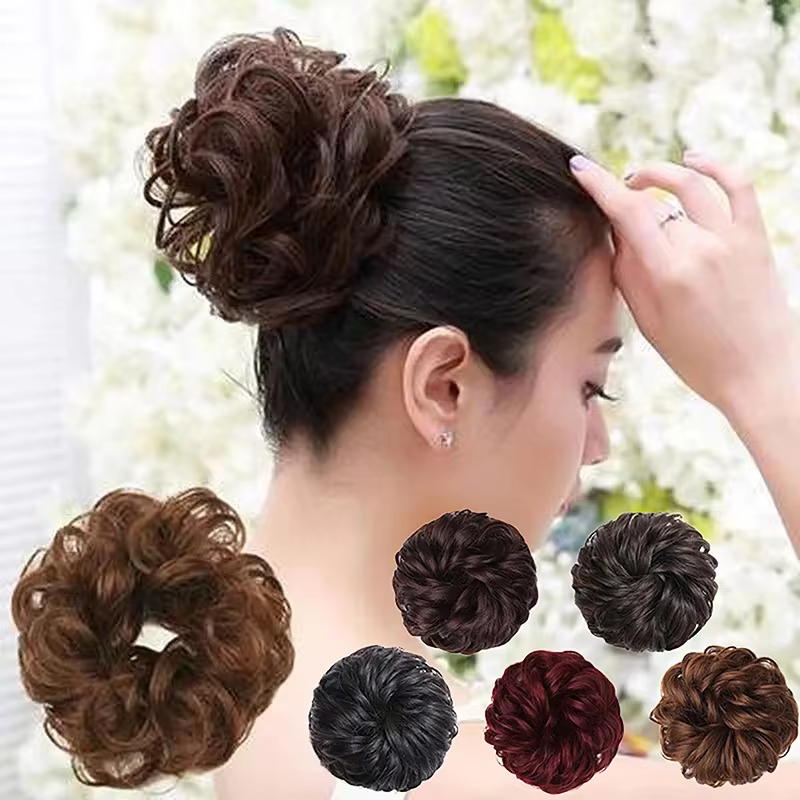 Chignon synthétique perruque dames queue de cheval Extension de cheveux Scrunchie élastique vague bouclés postiches