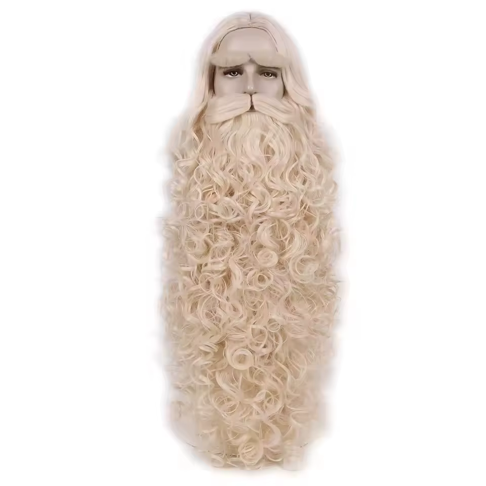 Perruque de cheveux de noël + ensemble de barbe