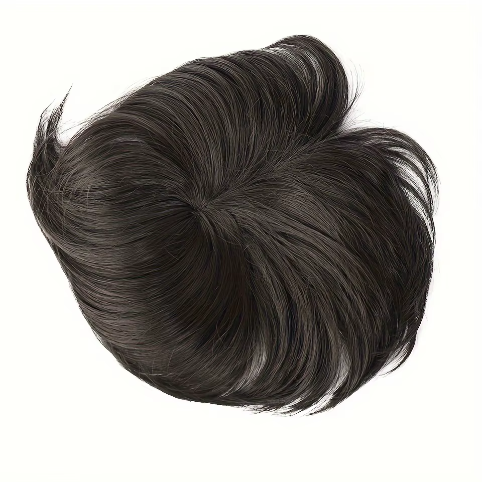 Perruque synthétique courte et droite noire pour homme
