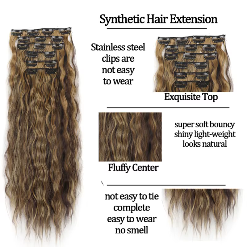 Extensions capillaires synthétiques à clips