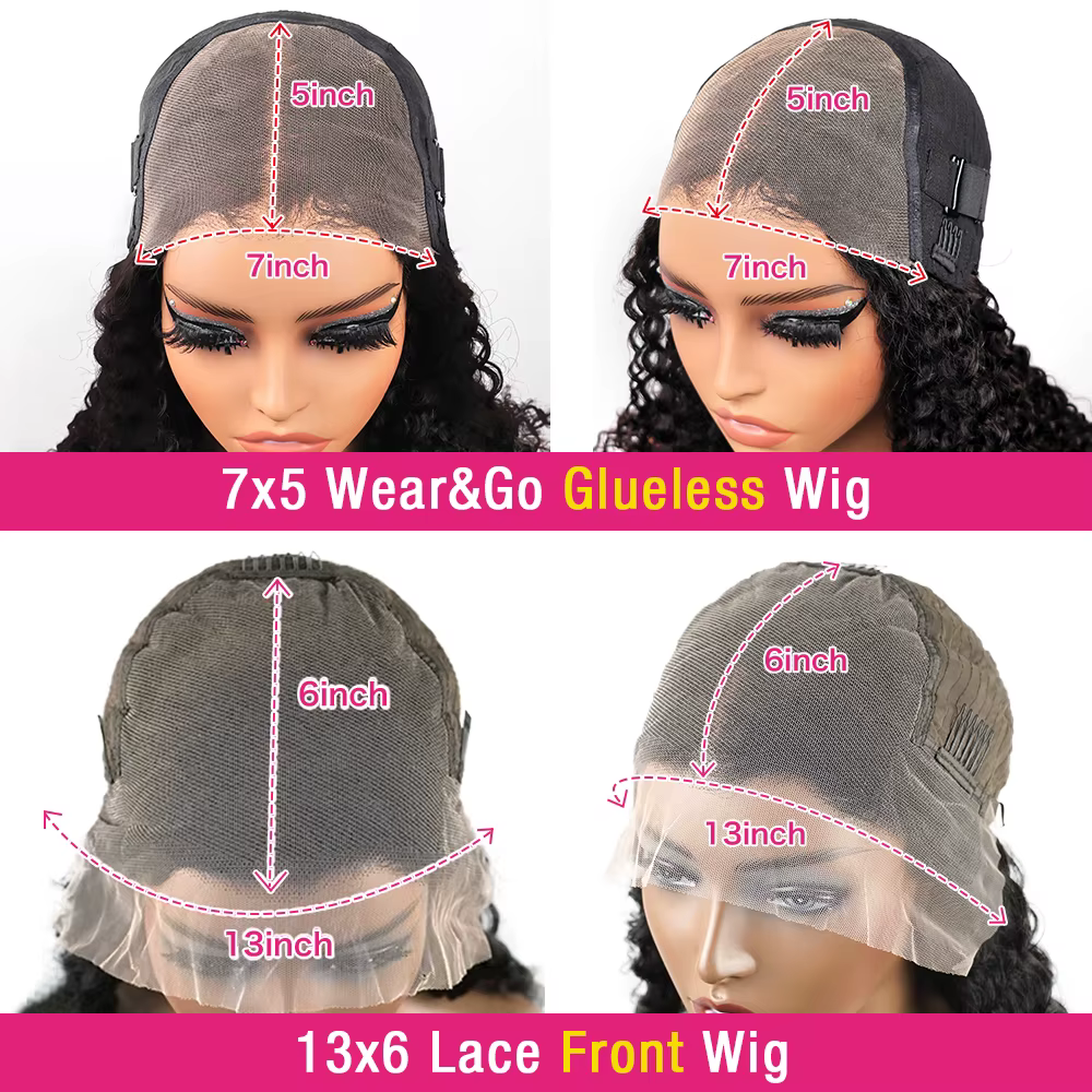 Perruques sans colle 10A en cheveux humains