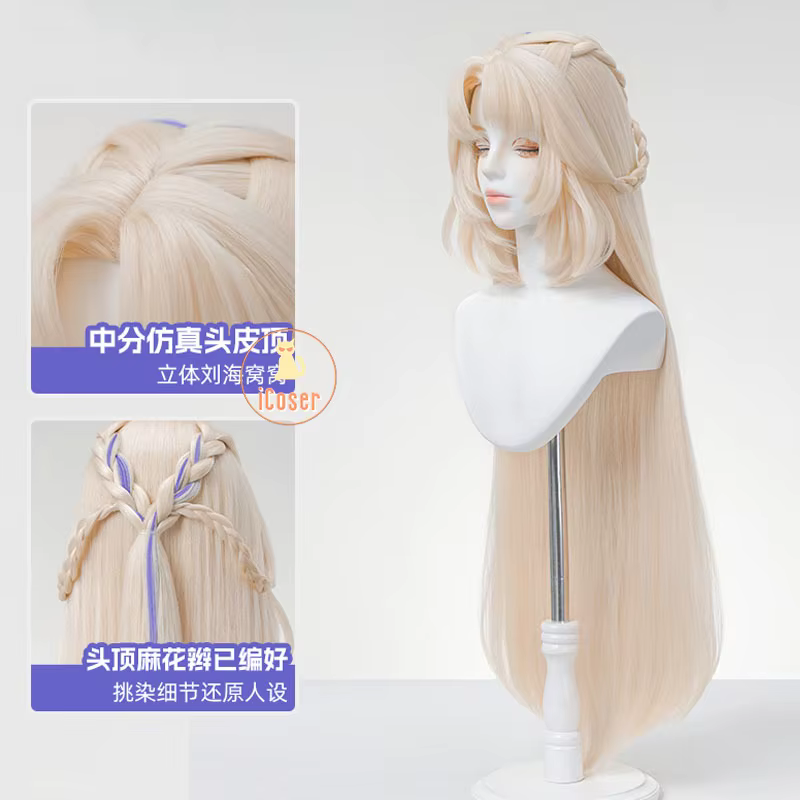Genshin Impact Nicole Reeyn Cosplay perruque cheveux longs blonds Hexenzirkel carnaval fête d'halloween pour femmes filles accessoires de jeu de rôle Cos