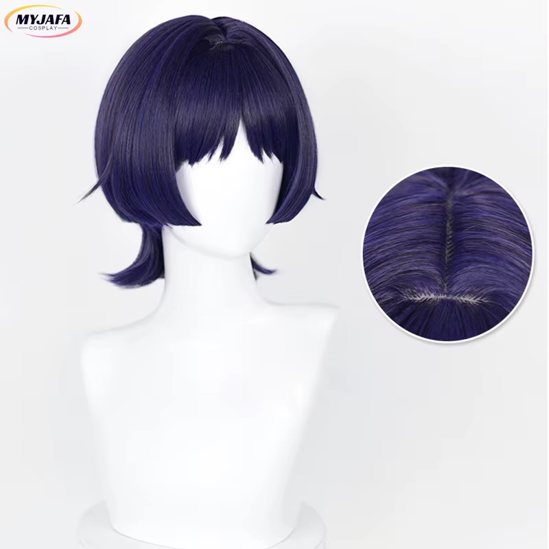 Perruque de Cosplay Scaramouche de haute qualité, Genshin Impact Snezhnaya Fatui Balladeer, cheveux synthétiques résistants à la chaleur, perruques de jeu Wanderer