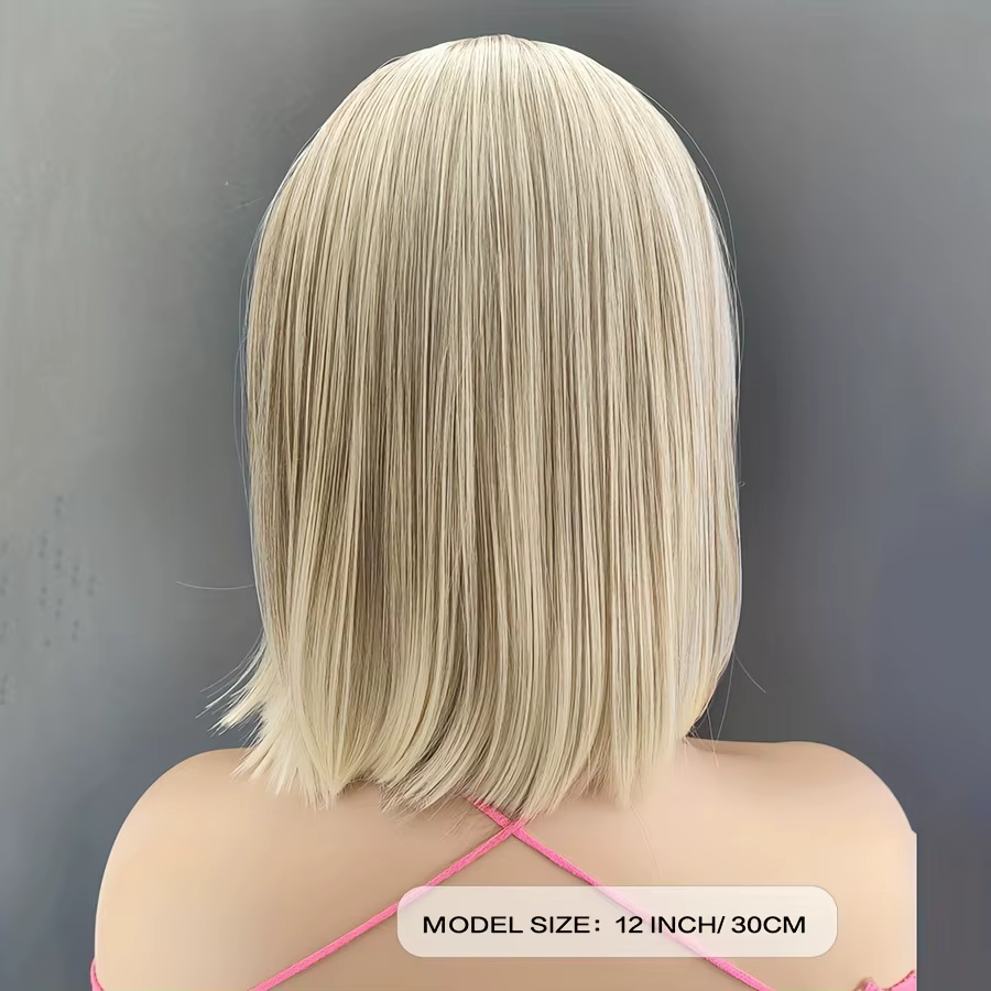 Perruque Bob ombrée – Cheveux synthétiques avec partie centrale pour cosplay