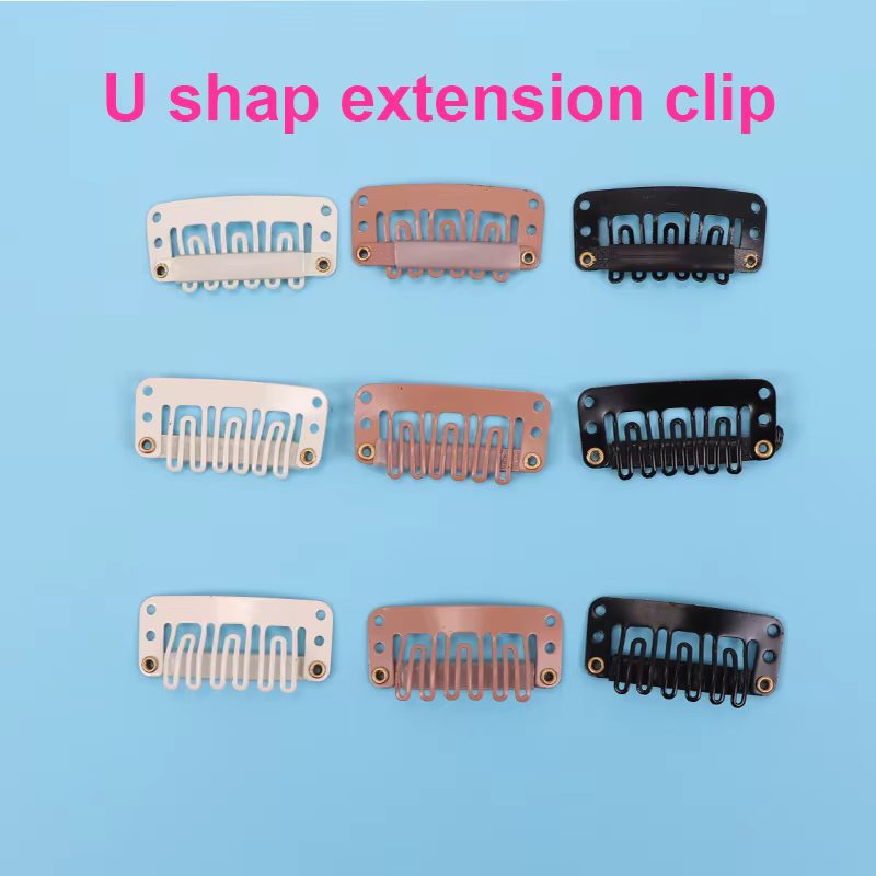Clips de perruque pour Extensions de cheveux 3.2cm 9 dents pinces