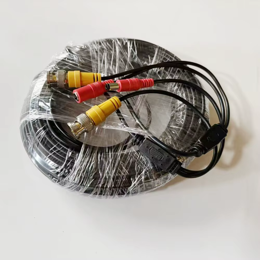 Câble d'extension de caméra de sécurité AHD 2 en 1, connecteur BNC+DC, câble BNC compatible pour les systèmes de vidéosurveillance