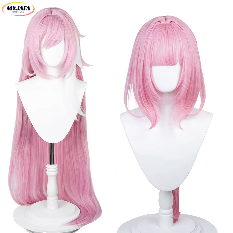 Perruque Cosplay Anime Impact 3 Elysia avec Frange