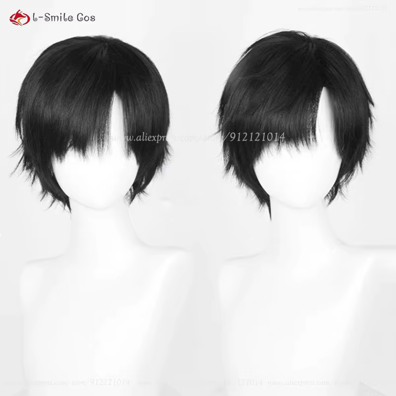 2 Styles Anime Ivan Cosplay perruque hommes 30 cm court noir Ivan Cosplay cheveux résistant à la chaleur cheveux synthétiques en STOCK + bonnet de perruque gratuit
