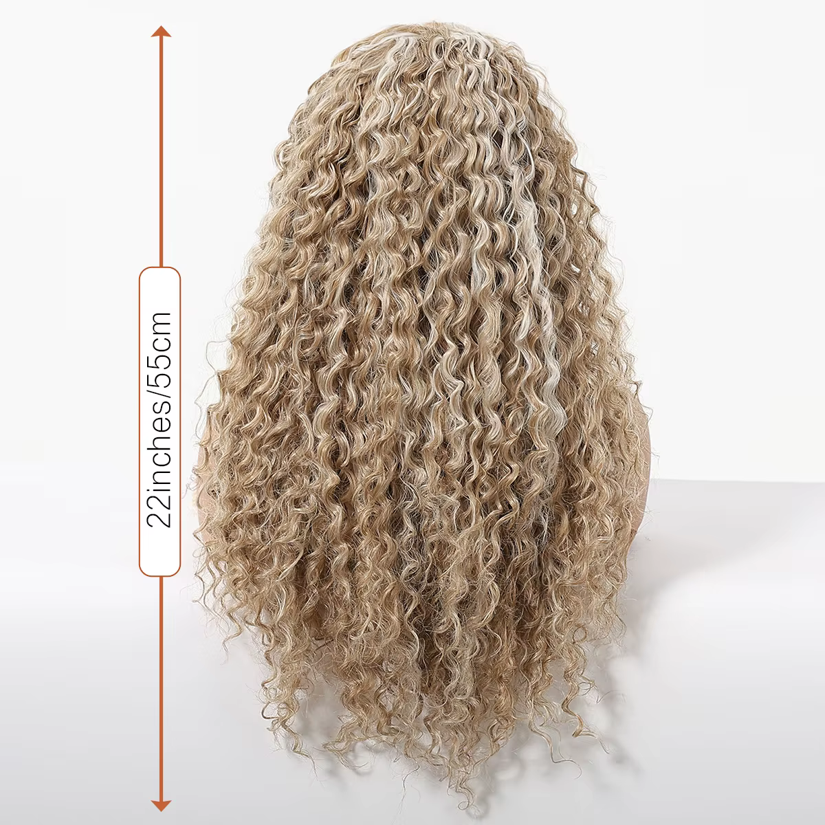 Perruque Lace Front Blonde Topshe HD 13x3.5 Cheveux Synthétiques Bouclés Profonds