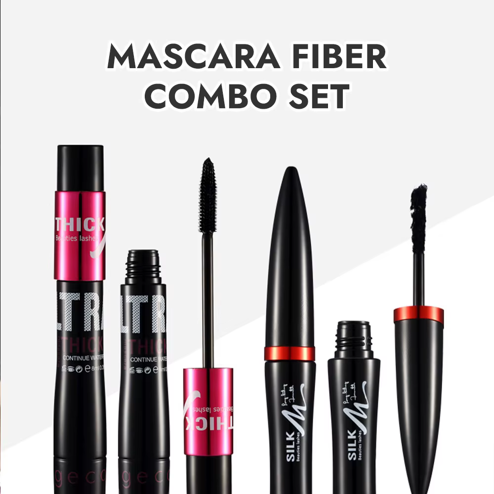 Ensemble de mascara en fibre avec double tubes
