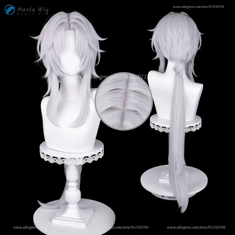WigsCosplay-Perruque de Cosplay à Lame de 100cm, Postiche de Cheveux Synthétiques, Dégradé Bleu Foncé, Rouge Foncé, Degré de Chaleur, ix, Anime
