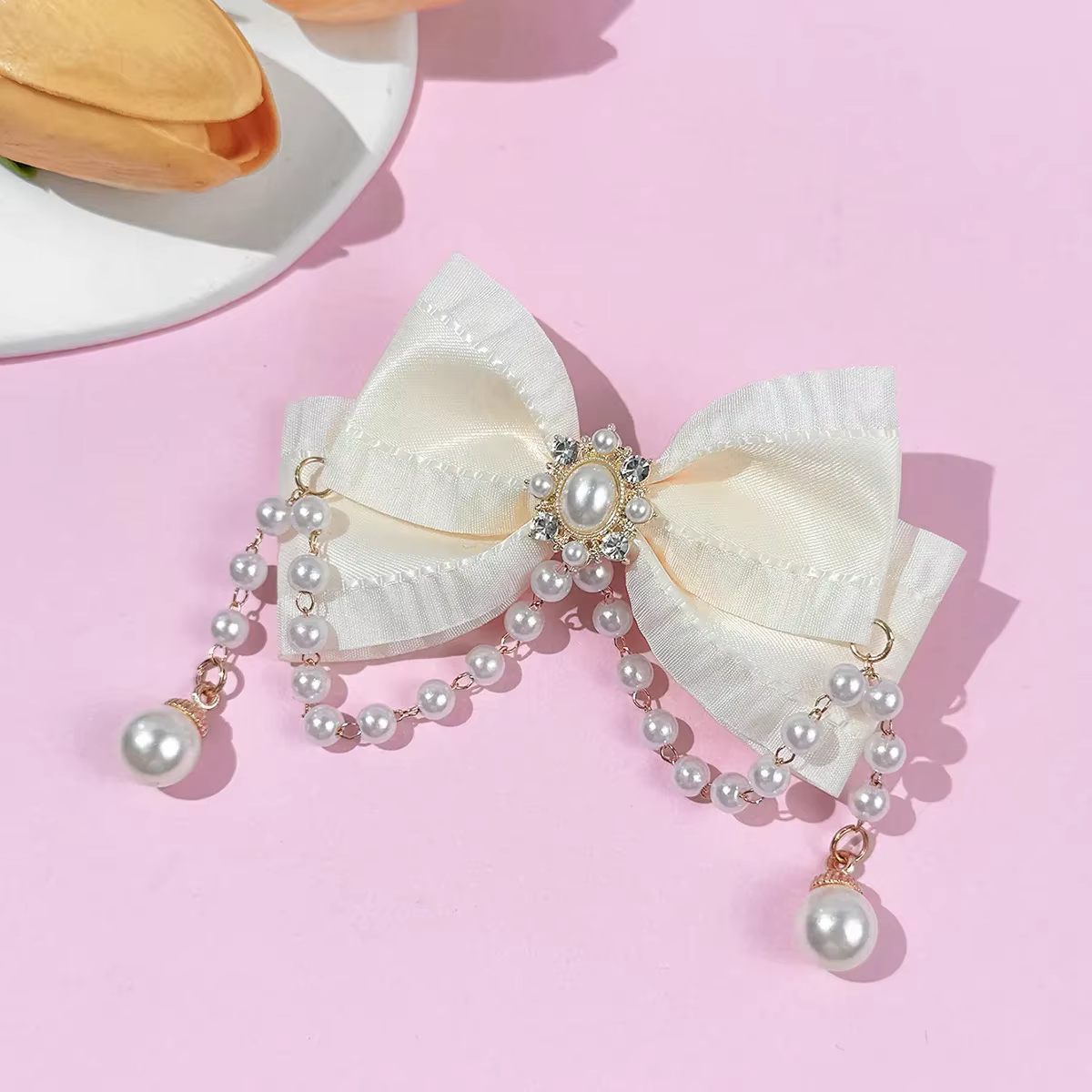 Pinces à cheveux nœud en strass pour femmes et filles