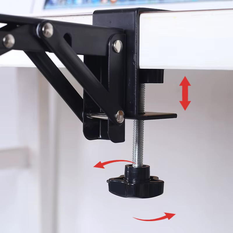 1 Paire de supports d'extension de bureau sans perçage, pliables, pour claviers, tablettes et ordinateurs portables de bureau