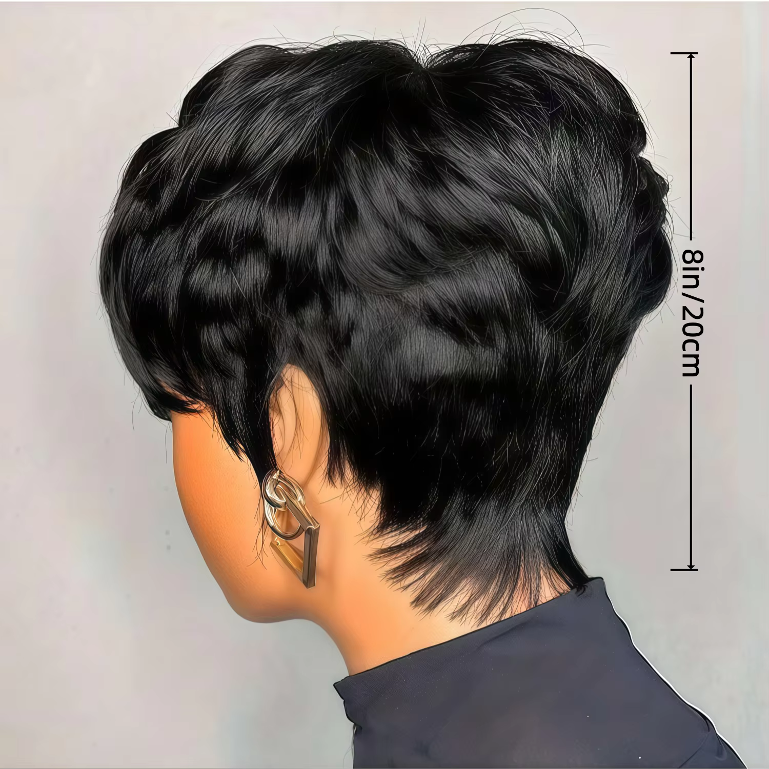 Perruque courte synthétique style bob