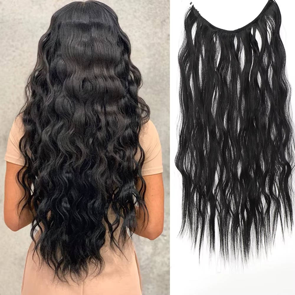 Extensions de cheveux invisibles de 20 pouces sans clip