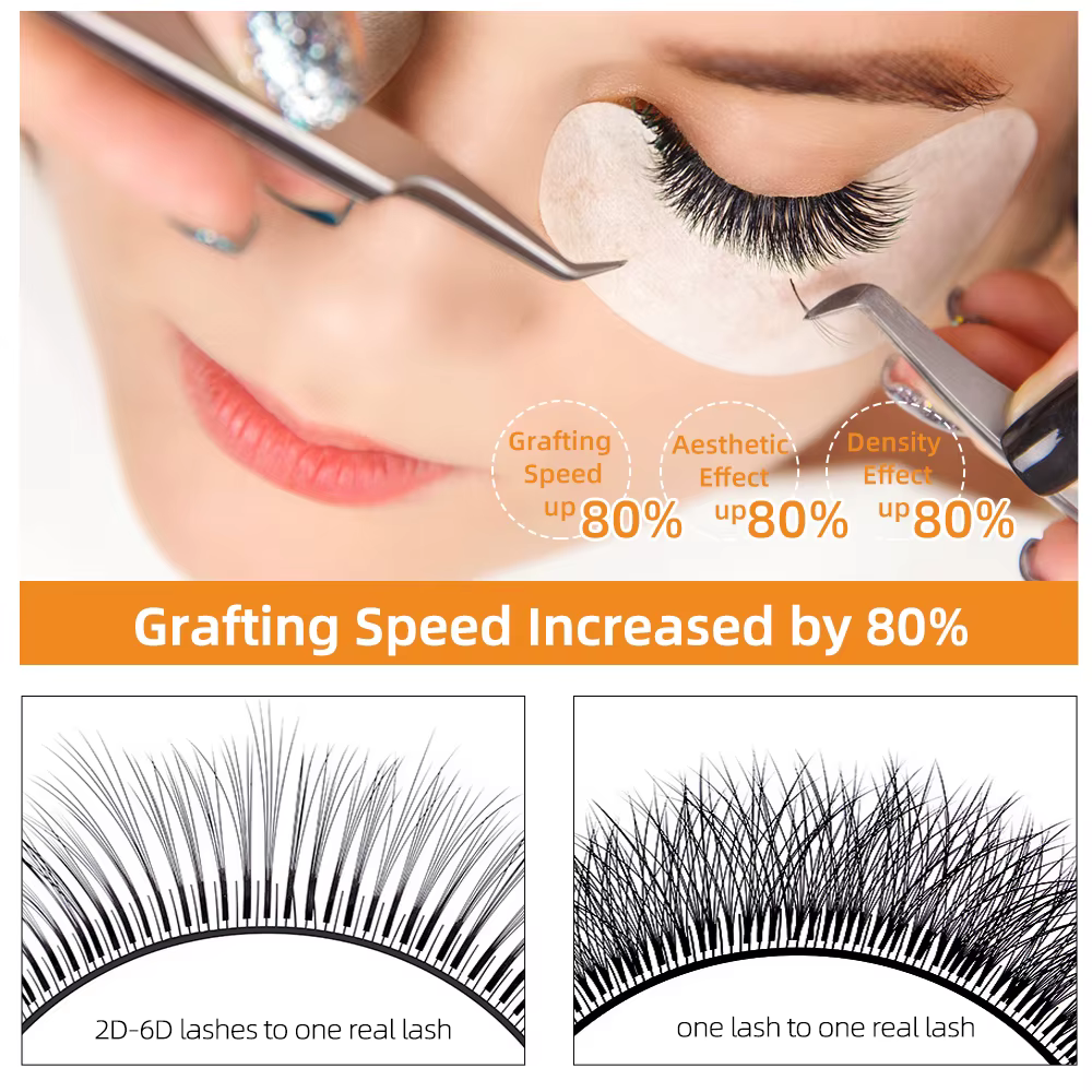 Yelix – Extensions de cils camélia naturels multi-longs, Volume moelleux, fournitures d'extension de cils doux, cils individuels