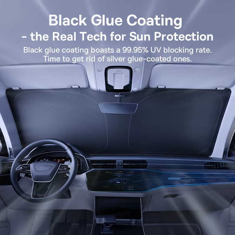 Basues voiture pare-soleil pare-brise couverture voiture fenêtre avant soleil Protection UV pliable pare-soleil couverture sac de rangement pour Tesla