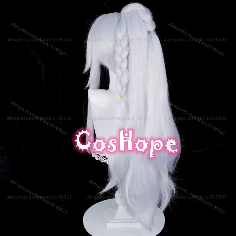 Zibai Cosplay perruque avec queue de cheval argent blanc