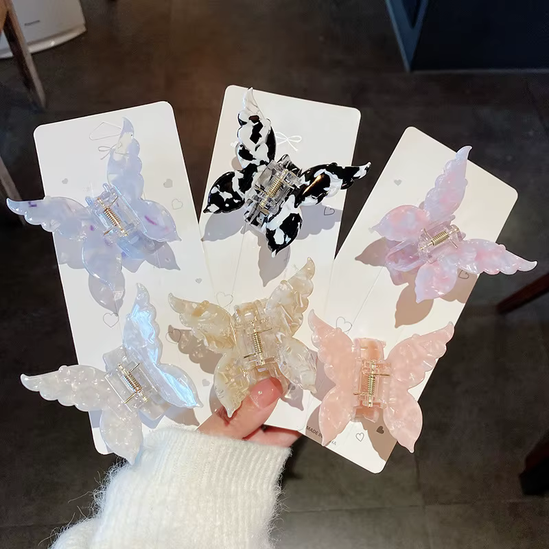 Pince à cheveux papillon en Fiber d'acétate français
