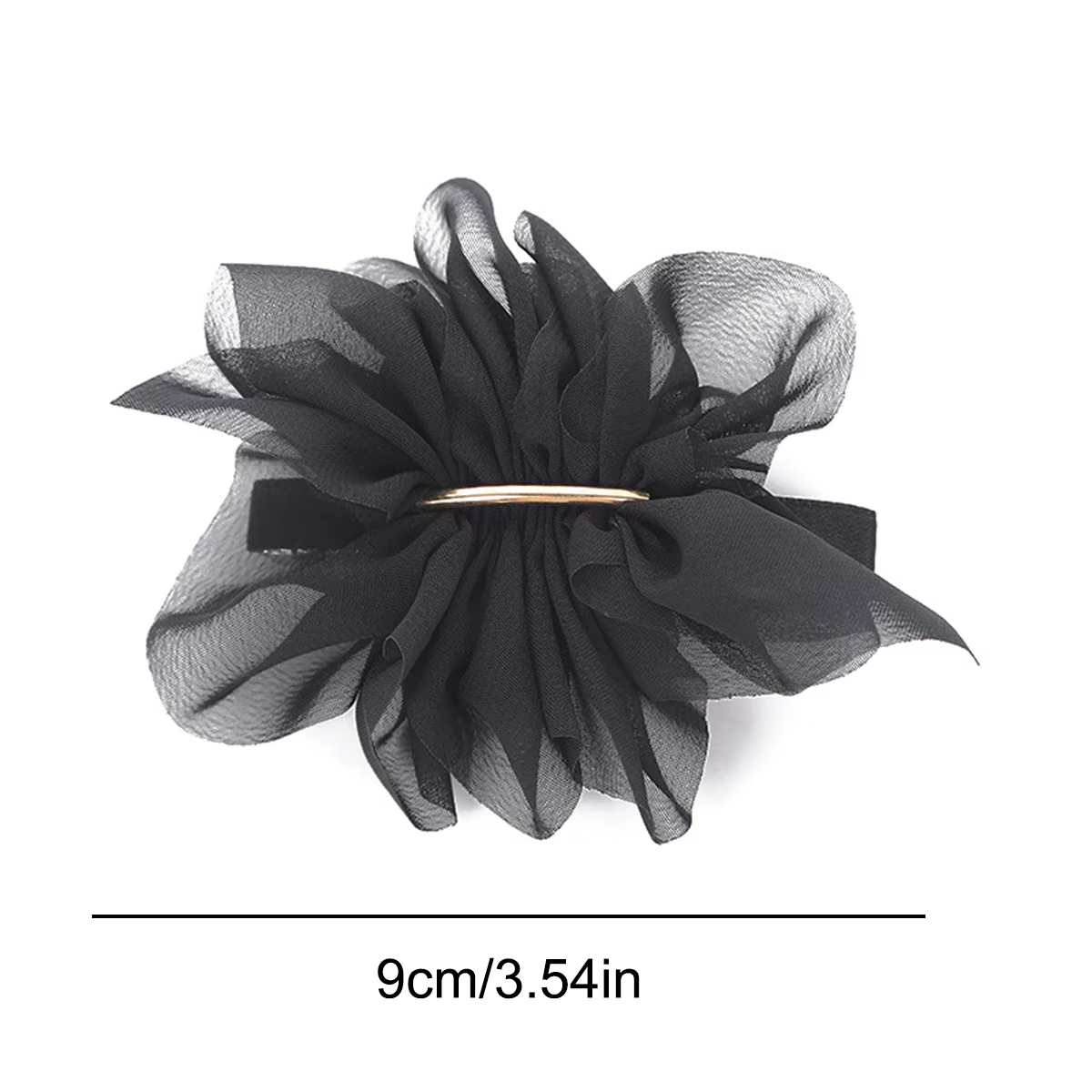 Pince à cheveux fleur en mousseline de soie pour femme
