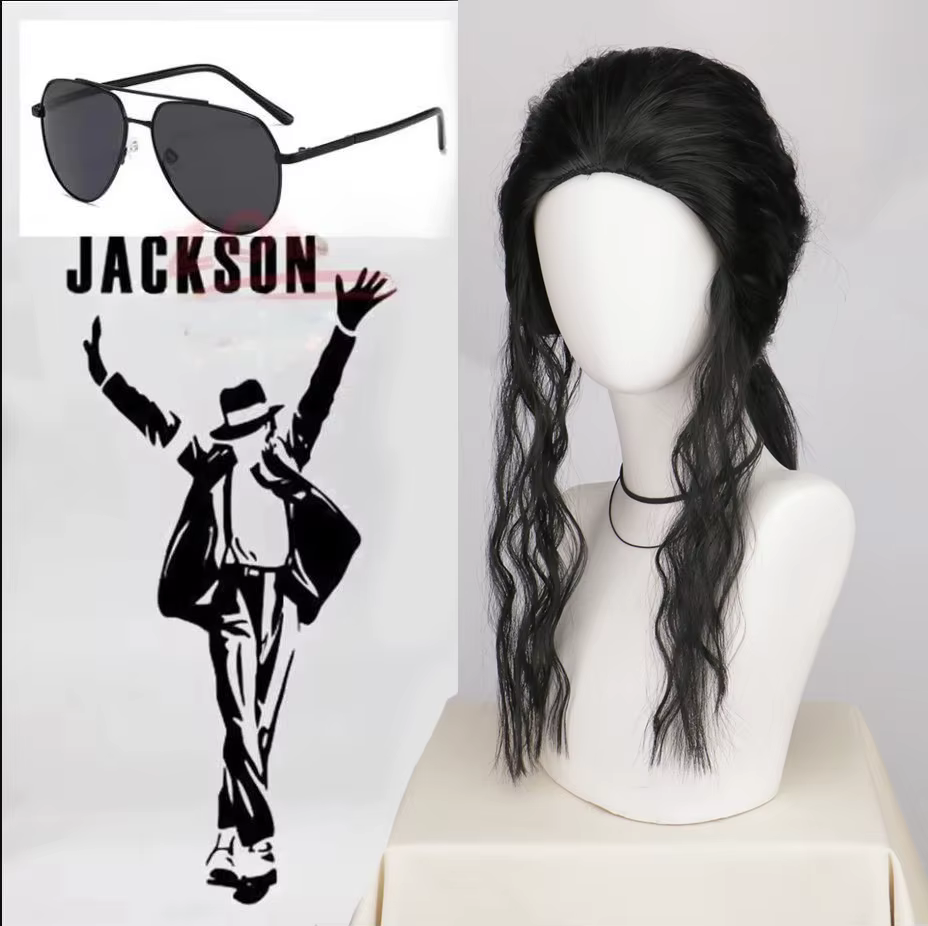 Perruque ou lunettes de cosplay Michael Jackson