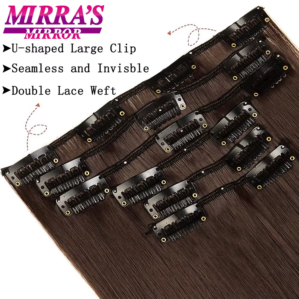 Extensions de Cheveux Synthétiques Longs et Lisses