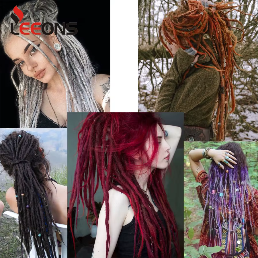 Extensions de dreadlocks synthétiques faites à la main pour femmes