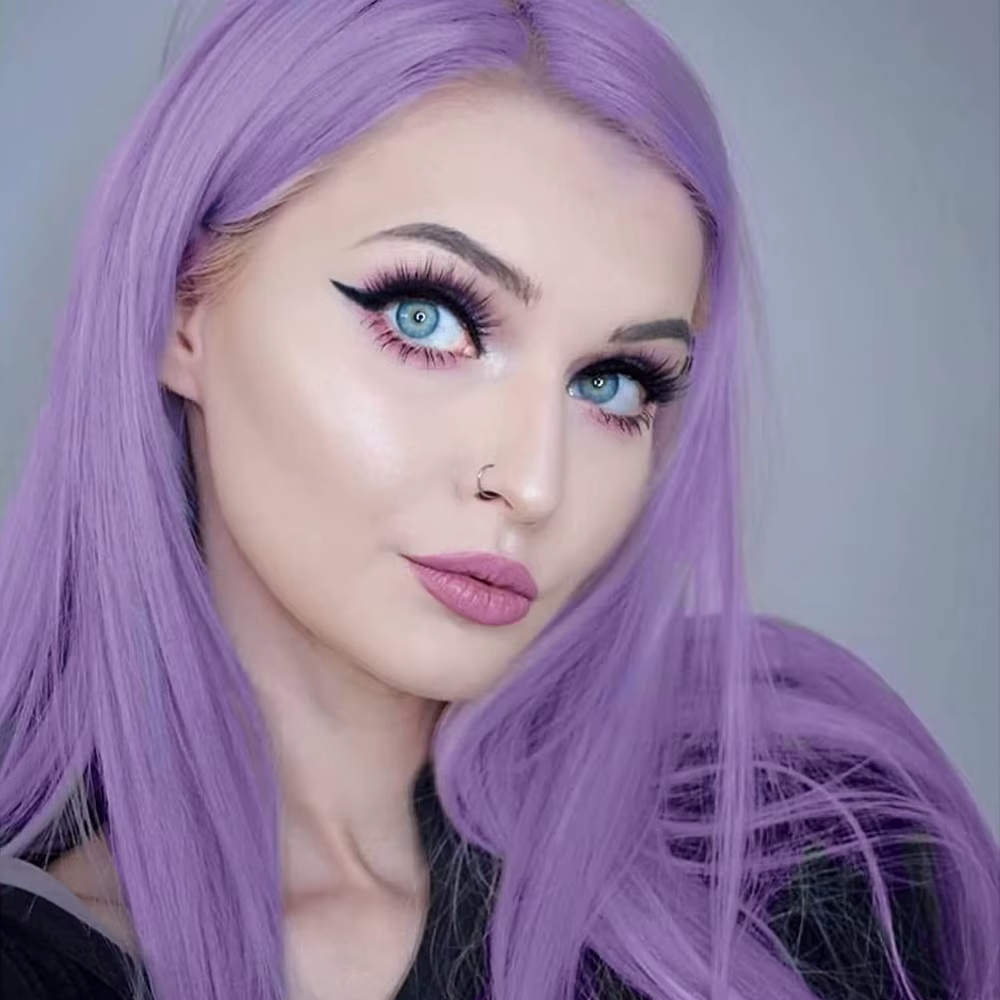 Perruque Lace Front Wig synthétique lisse violette