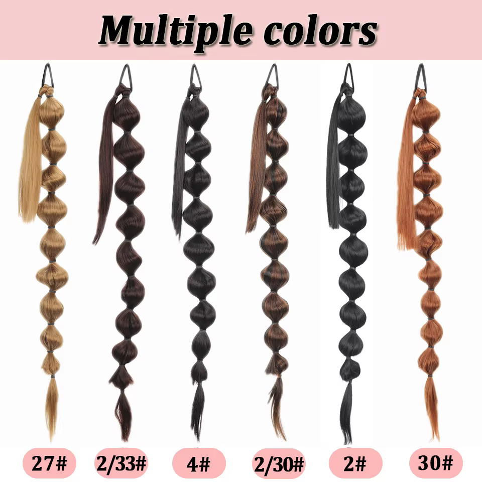 Extensions de cheveux synthétiques queue de cheval moelleuse africaine-tresse longue étendue