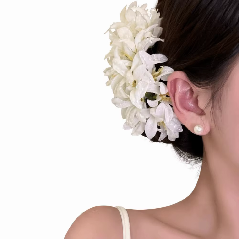 Barrettes à cheveux romantiques avec fleurs artificielles de 15 cm, grappe de fleurs élégantes, épingles à cheveux réalistes, accessoires de mariée pour femmes