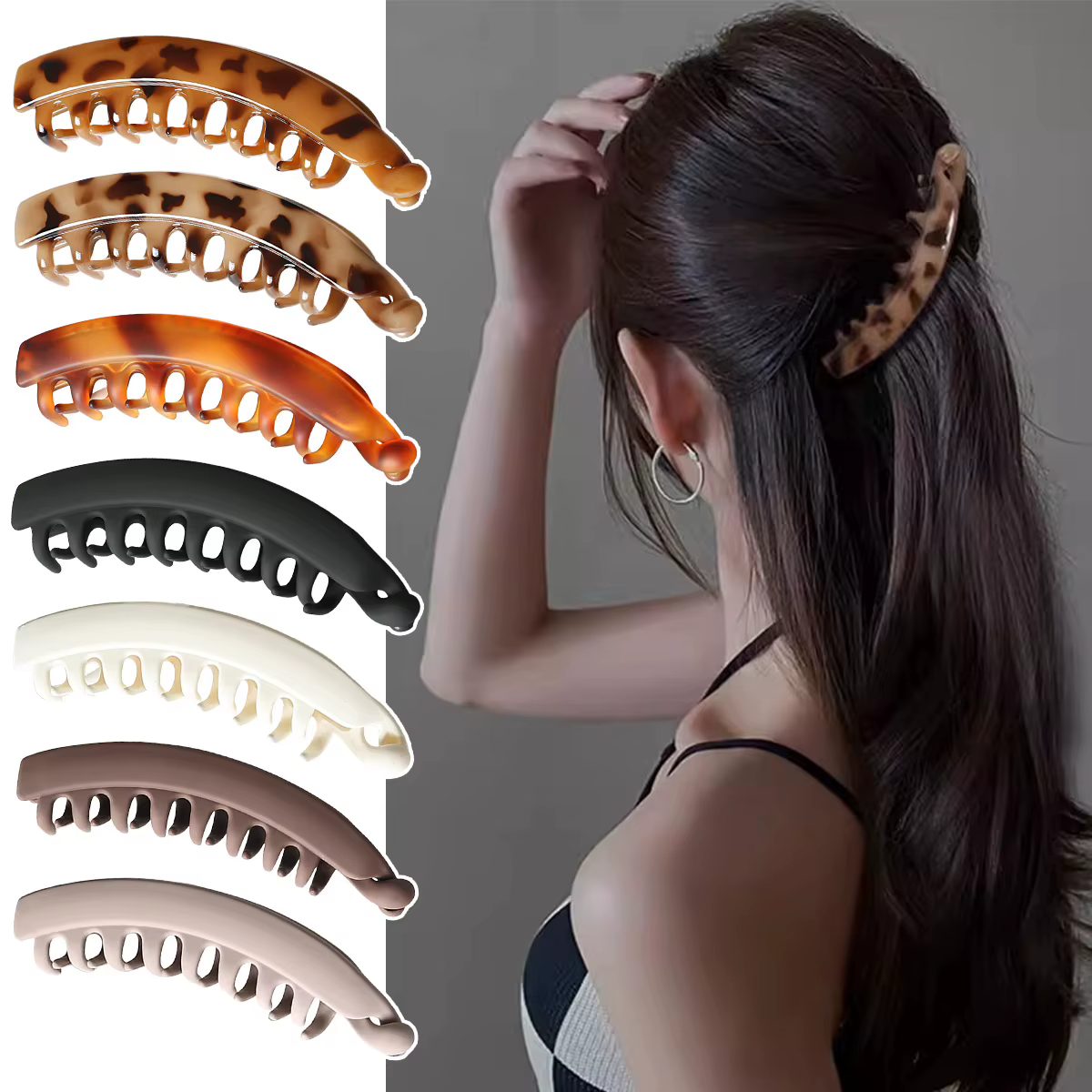 Pince à cheveux banane en forme de poisson