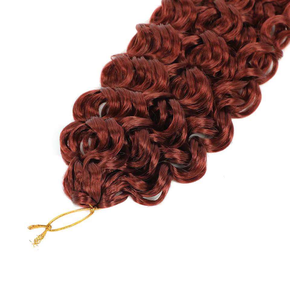 Extensions capillaires synthétiques bouclées de 14 pouces pour femmes, tresses ombrées brunes et blondes, Deep Wave, au Crochet, Passion Twist