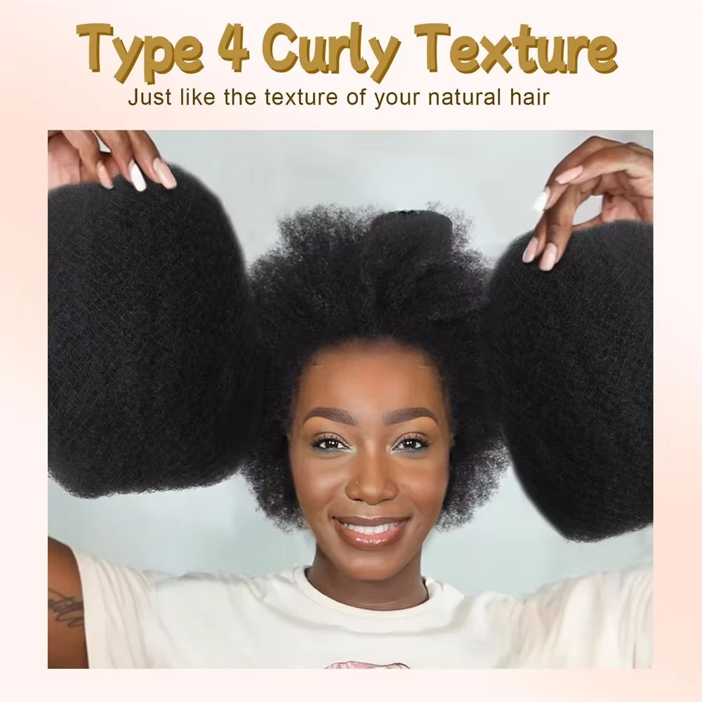 50g Cheveux Humains Afro Kinky en Vrac pour Extensions de Dreadlocks
