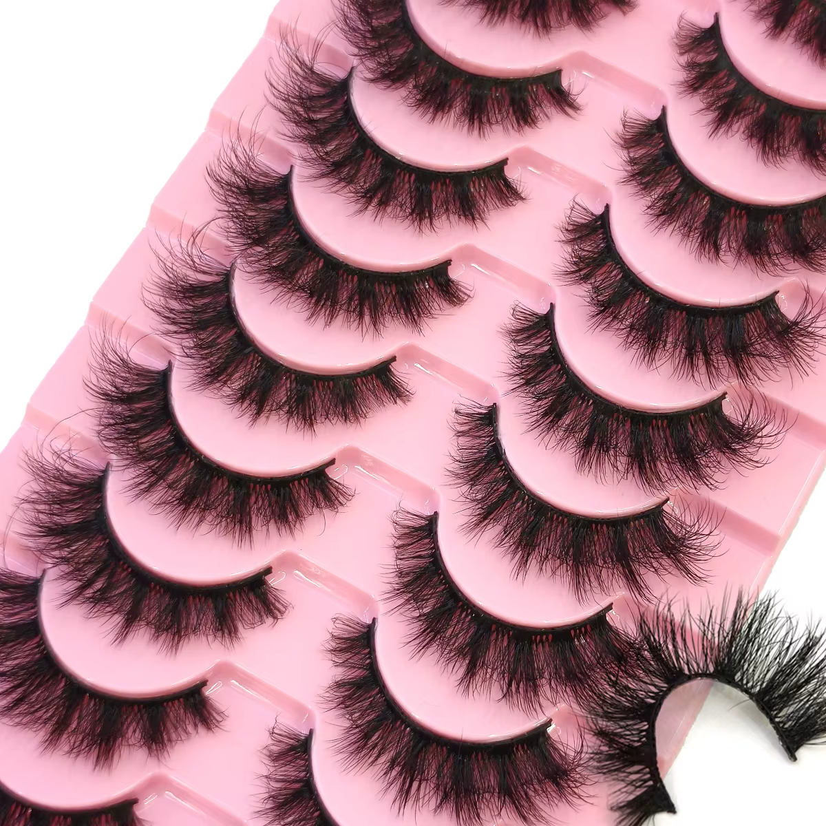10 paires mélange de cils vison moelleux dramatique Faux