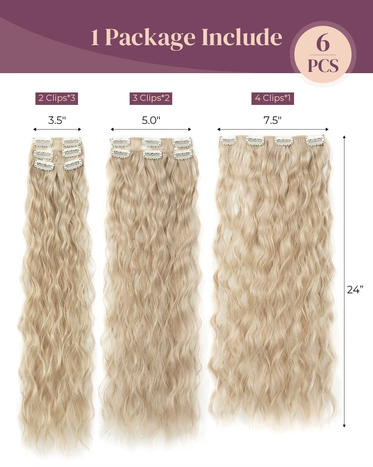 Extensions capillaires synthétiques à clips