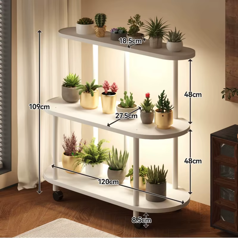Étagère à plantes d'intérieur pour terrasse, rangement extérieur, support métallique pour plantes de style Mid-Century pour porche, mobilier de jardin et de patio
