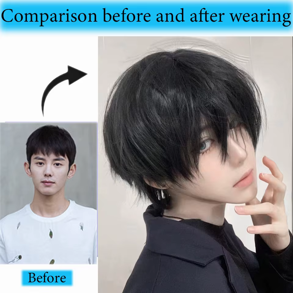 Perruque synthétique anime pour coiffure droite