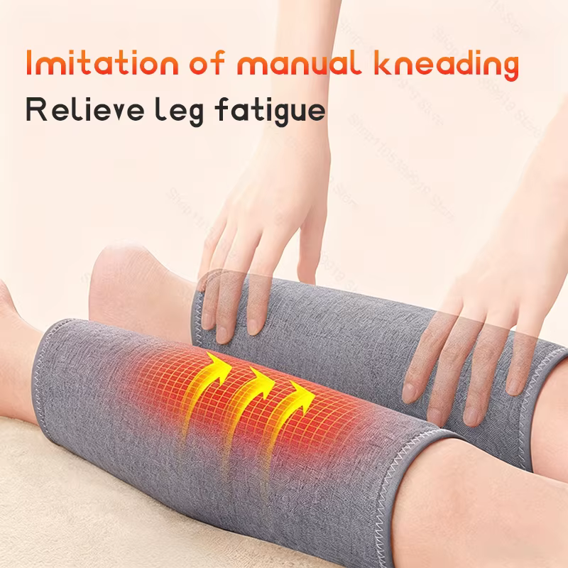 Masseur de mollets 360 °   Masseur de jambes électrique pneumatique, masseur de mollets rechargeable, 4 modes, compression d'air, compresse chaude